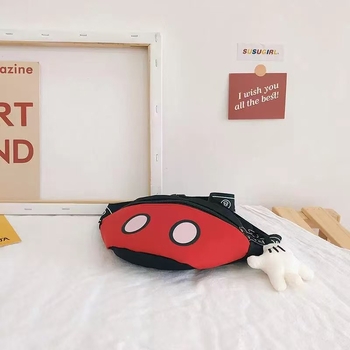 Dječja torbica za prsa s Disney Mickey Mouse dizajnom, najlonsko tijelo, zatvaranje zatvaračem, mekani osjećaj, 3D vanjski džep, podstava od platna