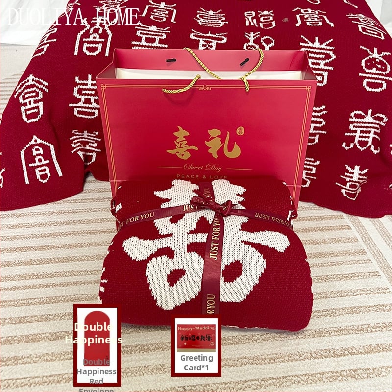 Cuvertură de nuntă din fibre acrilice, 500-799 g, potrivită pentru toate sezoanele, cuvertură din fir