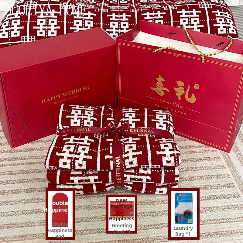 Cuvertură de nuntă din fibre acrilice, 500-799 g, potrivită pentru toate sezoanele, cuvertură din fir