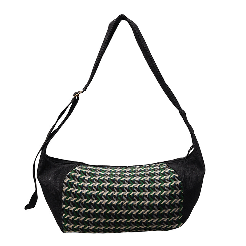 Ženska bucket bag od denim kanvas materijala, crossbody stil, zatvaranje zipom, velika kapaciteta, poliester podstava