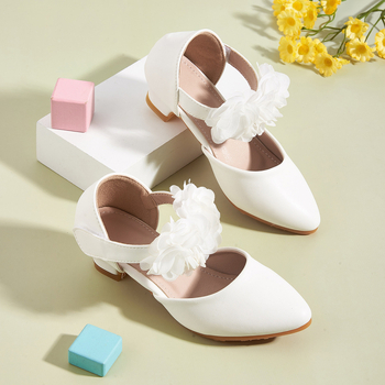 Princezine sandale za djevojčice, gornji dio od ultrafinog kože, Velcro zatvarač, gumena potplat, za djecu 7–12 godina