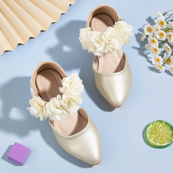 Princezine sandale za djevojčice, gornji dio od ultrafinog kože, Velcro zatvarač, gumena potplat, za djecu 7–12 godina