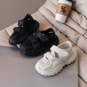 Dječje sportske sandale s mrežastim gornjim dijelom, Velcro zatvarač, gumeni đon, unisex, ljeto 2025, za djecu od 4 do 16 godina.