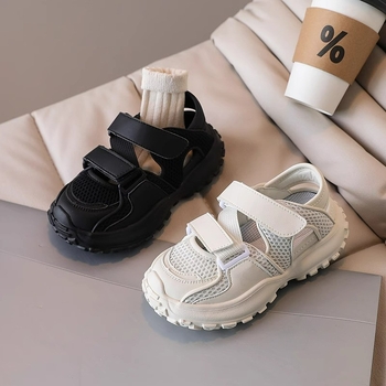 Dječje sportske sandale s mrežastim gornjim dijelom, Velcro zatvarač, gumeni đon, unisex, ljeto 2025, za djecu od 4 do 16 godina.