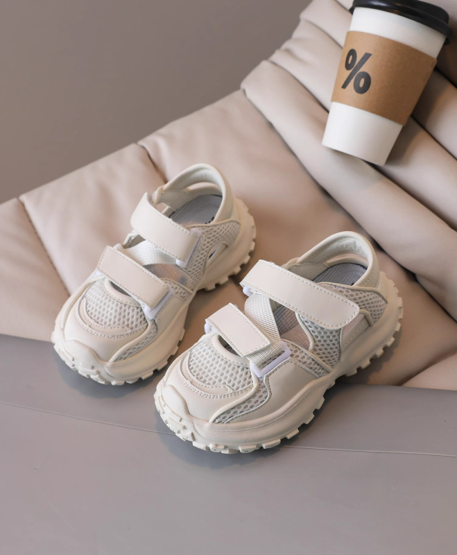 Dječje sportske sandale s mrežastim gornjim dijelom, Velcro zatvarač, gumeni đon, unisex, ljeto 2025, za djecu od 4 do 16 godina.