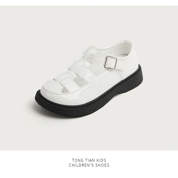 Dječje rimske sandale od kože od mikrovlakana, prozračne, mekana potplata, zatvaranje Velcro, unisex