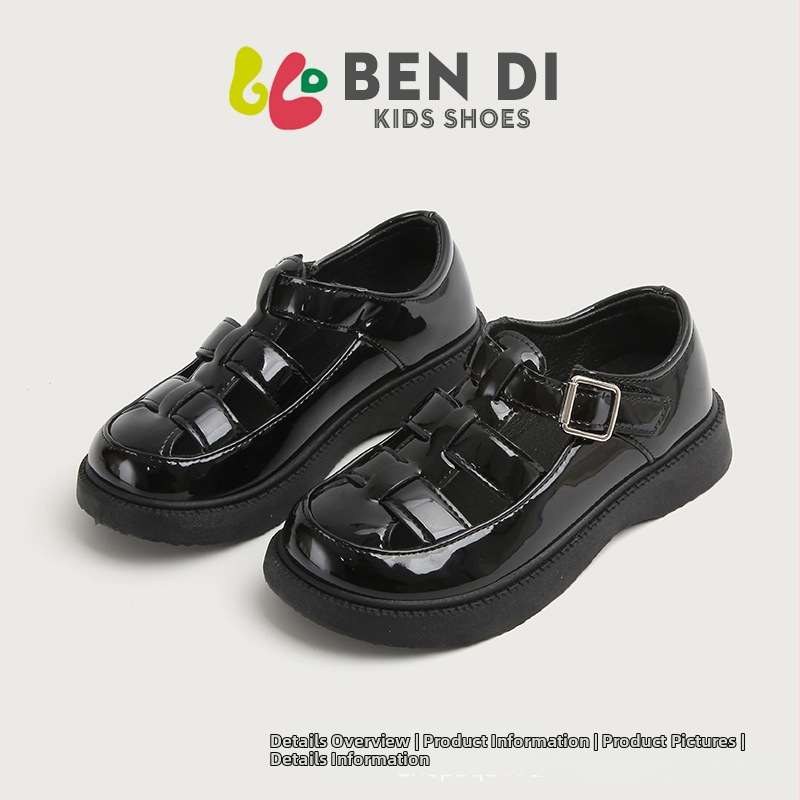 Dječje rimske sandale od kože od mikrovlakana, prozračne, mekana potplata, zatvaranje Velcro, unisex