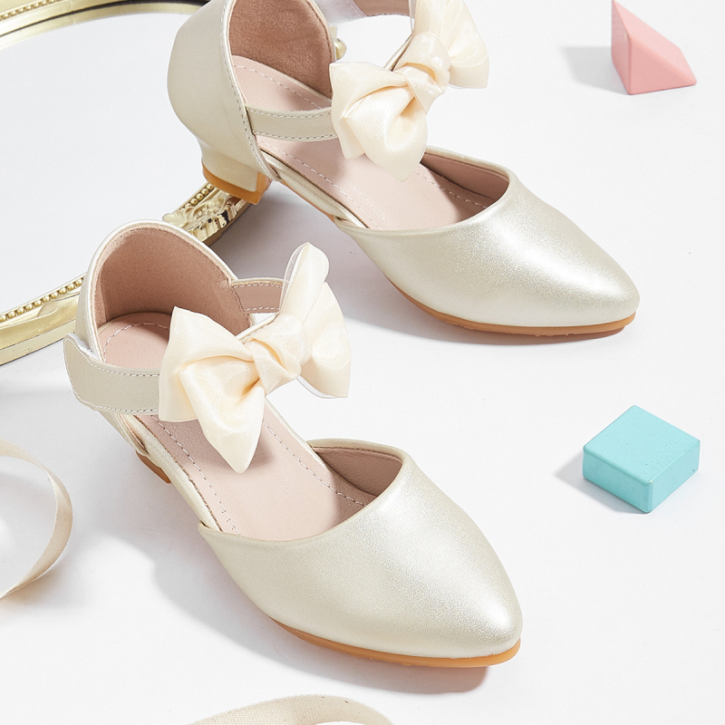 Dječje sandale s otvorenim dizajnom, gornji dio od ultrafine kože, Velcro zatvarač, gumena potplat, stil princeze, za djecu 4–12 godina