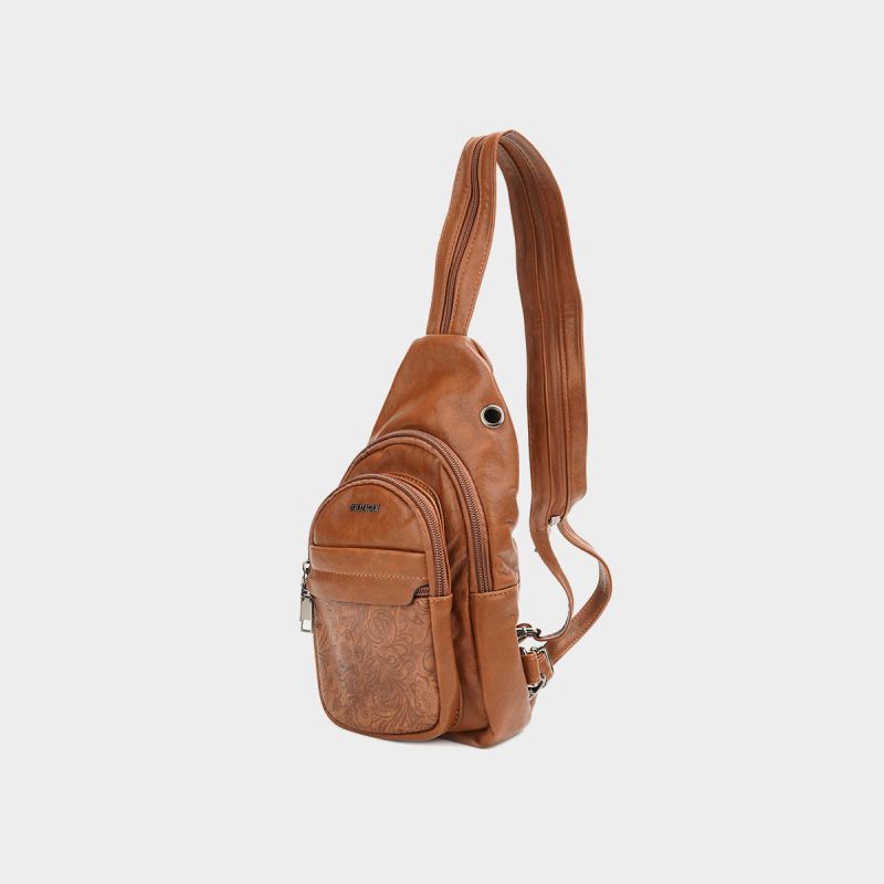 Ženska crossbody torba u euro-američkom vintage stilu, PU materijal, zatvarač, skrivena unutarnja džep, kod 60027