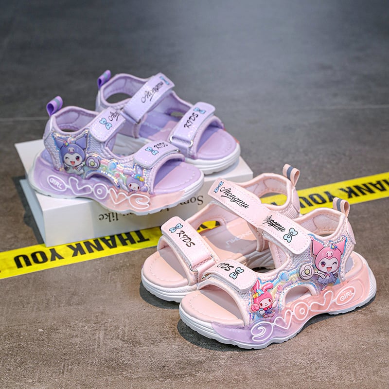 Dječje sandale s Velcro zatvaračem My Melody Princess i Kuromi, ljetne plažne sandale