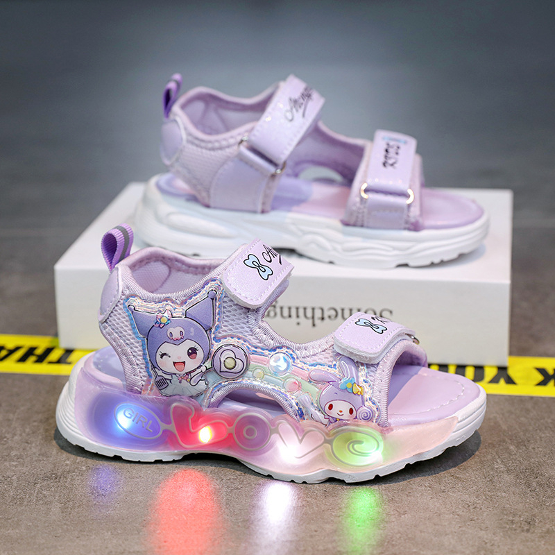 Dječje sandale s Velcro zatvaračem My Melody Princess i Kuromi, ljetne plažne sandale