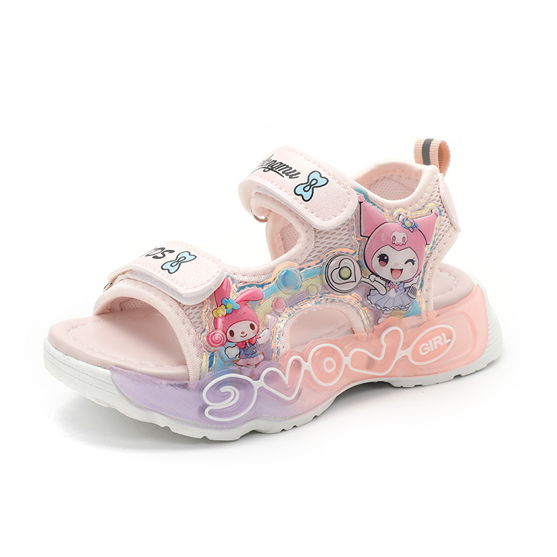 Dječje sandale s Velcro zatvaračem My Melody Princess i Kuromi, ljetne plažne sandale
