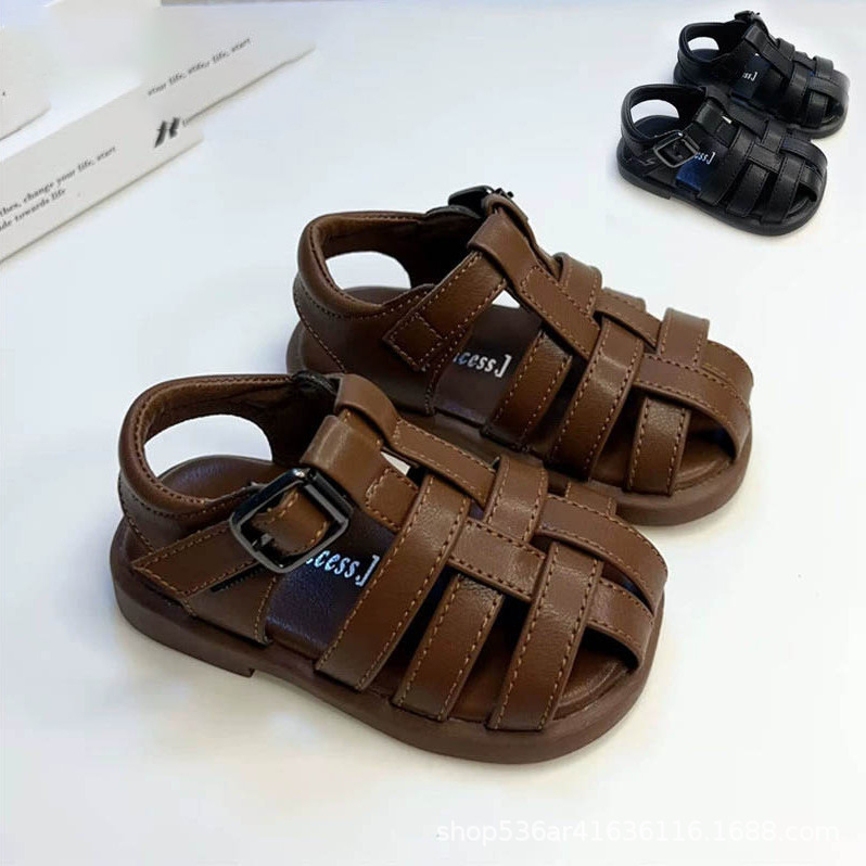 Dječji sandali u stilu Birkenstock, gornji dio od umjetne kože, Velcro kopča, gumeni potplat, za predškolsku dob 1–3 godine.