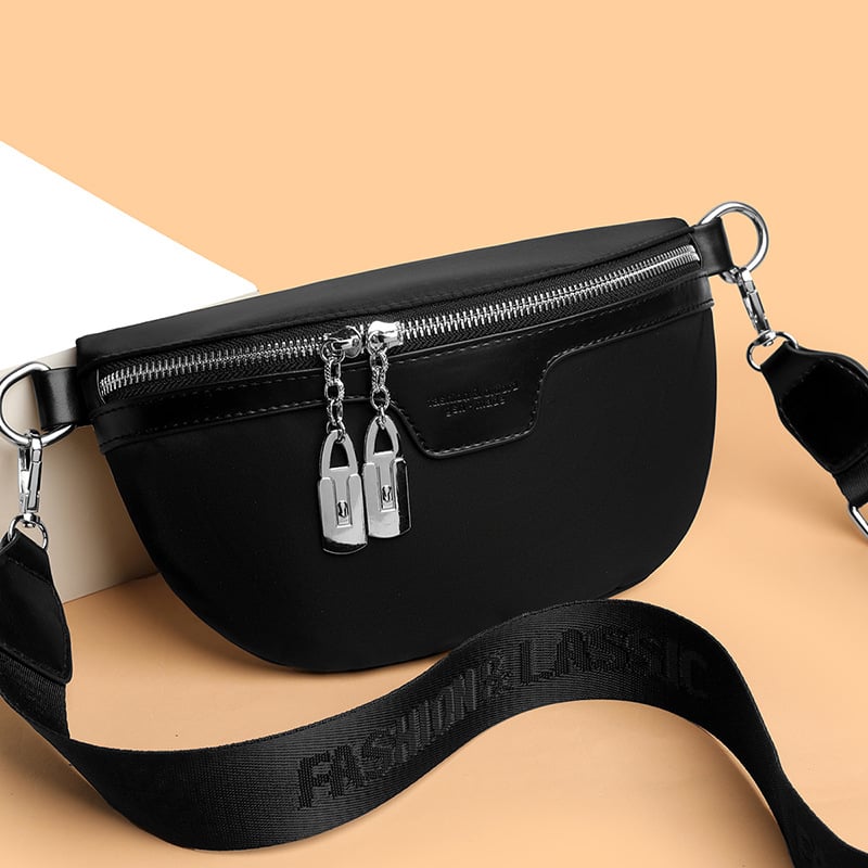 Crossbody torbica u gradskom stilu, srcolikog oblika, Oxford platno, zatvaranje zipom, skriveni džep sa zipom