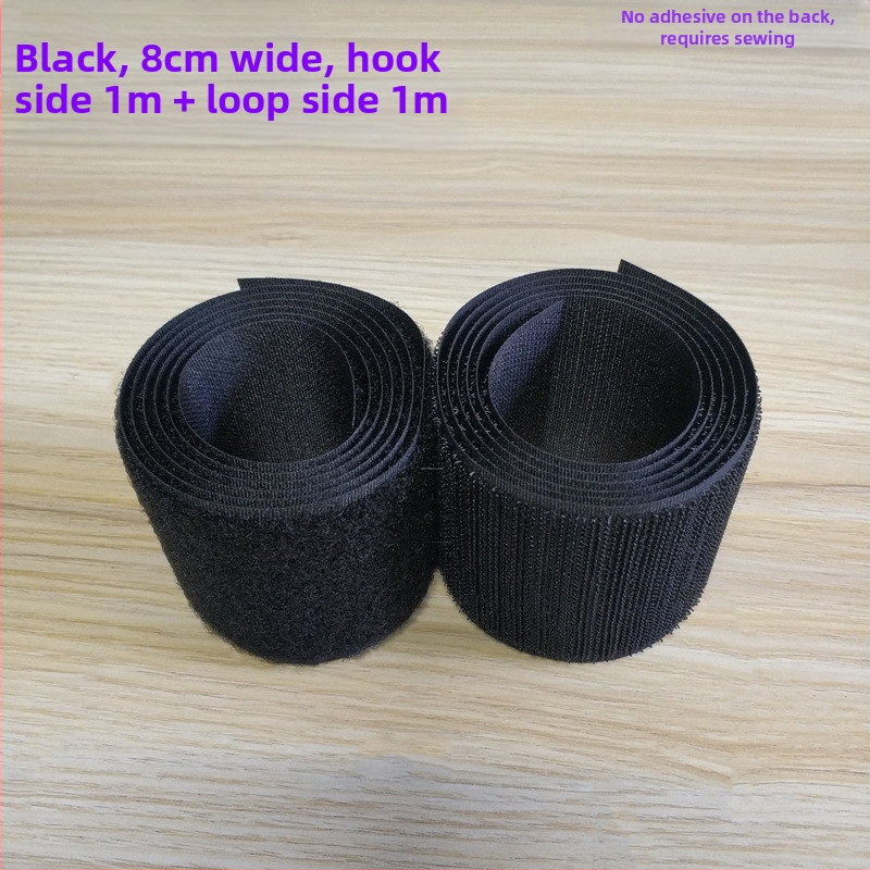 Bandă Velcro pentru fixare la cusut pe haine, încălțăminte și pălării; 50% nylon + 50% poliester.