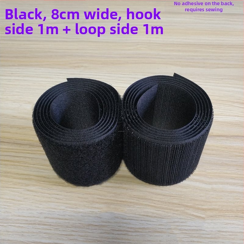 Bandă Velcro pentru fixare la cusut pe haine, încălțăminte și pălării; 50% nylon + 50% poliester.