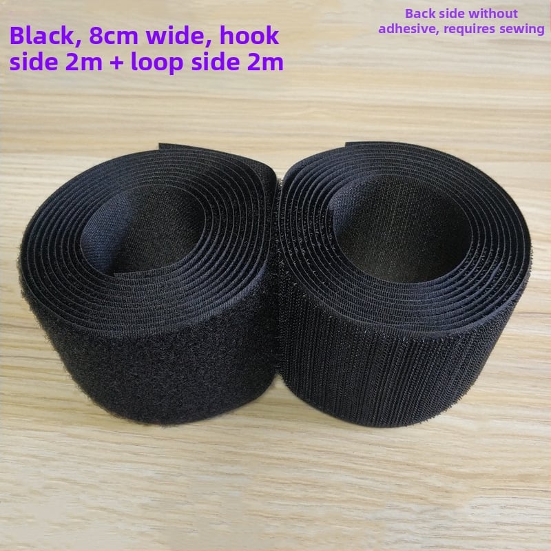 Bandă Velcro pentru fixare la cusut pe haine, încălțăminte și pălării; 50% nylon + 50% poliester.