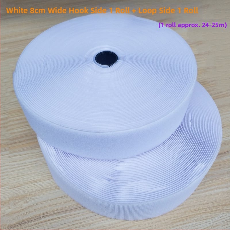 Bandă Velcro pentru fixare la cusut pe haine, încălțăminte și pălării; 50% nylon + 50% poliester.