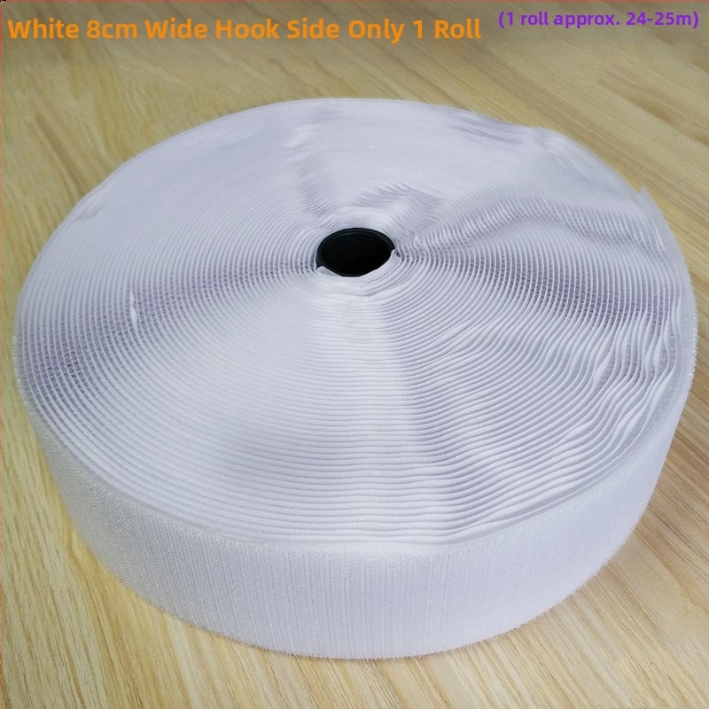 Bandă Velcro pentru fixare la cusut pe haine, încălțăminte și pălării; 50% nylon + 50% poliester.