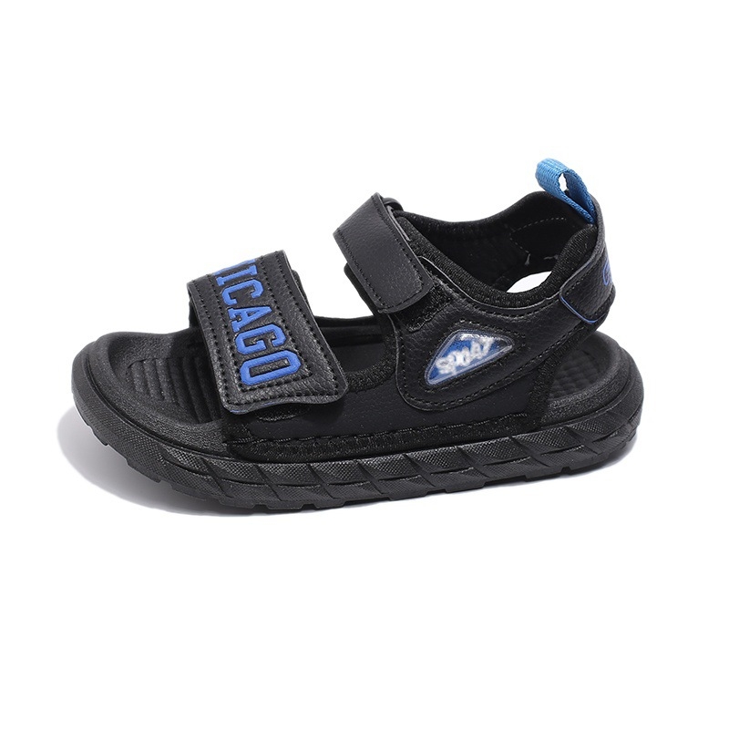 Dječje sandale za plažu za dječake, s otvorenim prstom, gornji dio Ultrafilm kože, gumeni đon, Velcro zatvarač, korejski stil