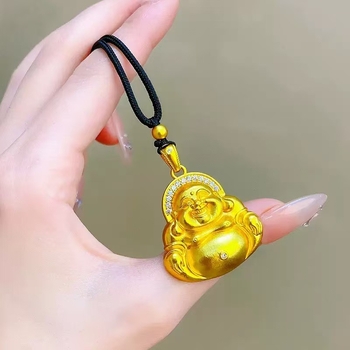 Colier din cupru cu placare reală cu aur — pandantiv geometric în stil chinezesc, lanț Chopard.