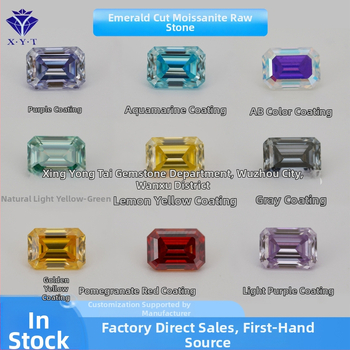 Xing Yong Tai Moissanite emerald-cut ορθογώνιος ελεύθερος λίθος, διαύγεια VVS, γυαλισμένος, τεχνητός πολύτιμος λίθος
