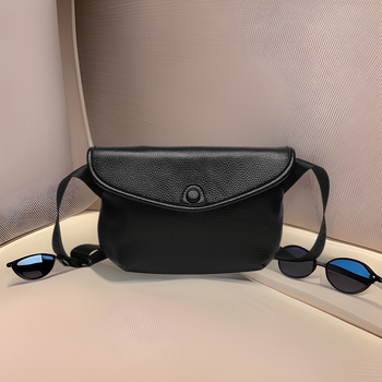 Ženska torbica od prave kože, minimalistički dizajn preko ramena, vrhunska kravlja koža, zatvaranje poklopcem, unutarnji džepovi sa zipom i džep za telefon, trodimenzionalan vanjski oblik