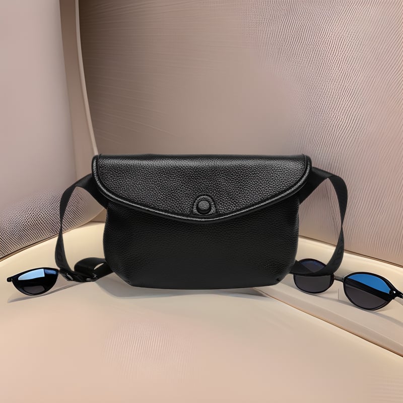 Ženska torbica od prave kože, minimalistički dizajn preko ramena, vrhunska kravlja koža, zatvaranje poklopcem, unutarnji džepovi sa zipom i džep za telefon, trodimenzionalan vanjski oblik