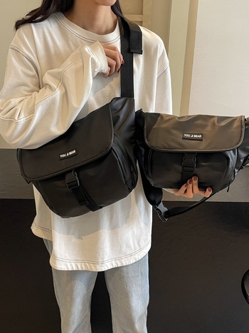 Найлонова чанта за рамо/кръстосана чанта с dumpling-type форма, цип и скрит джоб