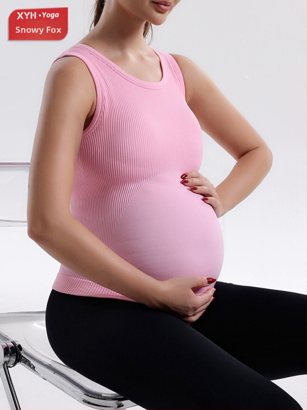 Tehotenské jogové tielko s košíčkami a spirálnymi ramienkami, vysoká elasticita, bez drôtov, odvádza vlhkosť, 90% nylon, 10% spandex, s vložkou na prsníky, model 2025, pre ženy