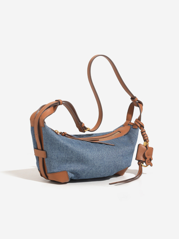 Torba za pazuh u obliku jastuka, denim, rodno neutralna, zatvarač, unutarnji džep sa zipom