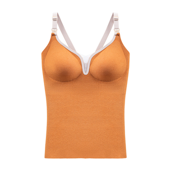 Dojilno donje rublje za zimu, s debelim oblikovanim košaricama, spandex materijal, fiksni dvostruki naramenice, duboki V stil minimalistički, dojenje