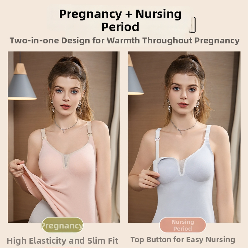 Dojilno donje rublje za zimu, s debelim oblikovanim košaricama, spandex materijal, fiksni dvostruki naramenice, duboki V stil minimalistički, dojenje