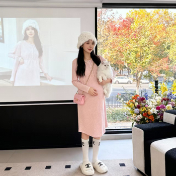 Φόρεμα μητρότητας από βαμβάκι με κουμπιά μπροστά, στρογγυλή λαιμόκοψη, μακριά μανίκια, φαρδύ σιλουέτα, μακρύ μήκος