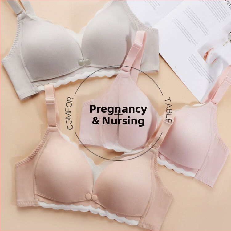 Sutien za dojenje i trudnoću s prednjim otvaranjem, tanke oblikovane košarice, tkanina Nylon/Spandex s pamukom, fiksni dvostruki naramenice