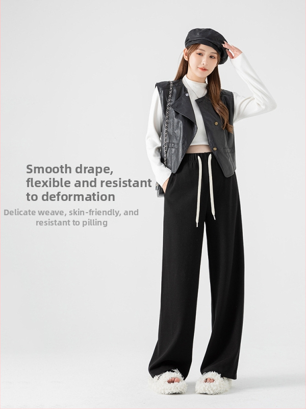 Pantaloni tricotati largi – pentru gravide, croială lejeră, calzi, amestec cașmir-polyester (30–50% poliester), elasticitate mare, toamnă 2024