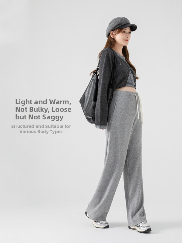Pantaloni tricotati largi – pentru gravide, croială lejeră, calzi, amestec cașmir-polyester (30–50% poliester), elasticitate mare, toamnă 2024