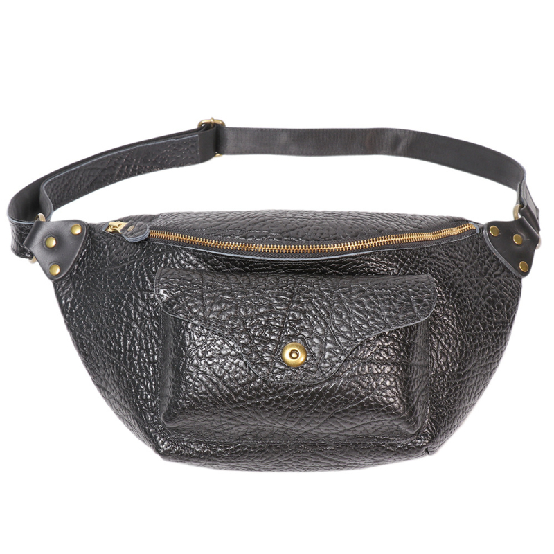 Muška torbica za prsa od prave kože, koža prvog sloja, crossbody, ergonomski dizajn za smanjenje opterećenja, jednobojni uzorak, podstava od poliester-pamuk