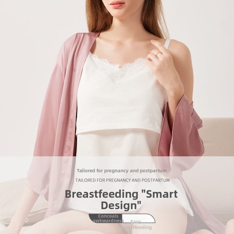 Τοπ εγκύων για θηλασμό με διπλό μηχανισμό ανύψωσης και ενσωματωμένο μαξιλάρι στήθους (φυσικό βαμβάκι; λαιμός σε σχήμα V; χωρίς μανίκια)