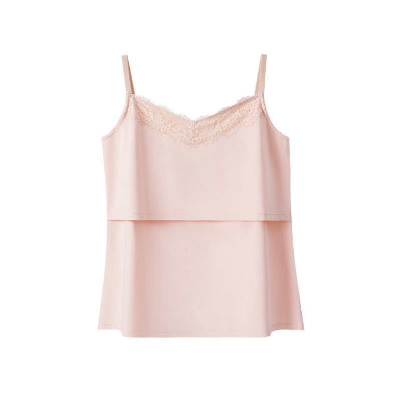 Τοπ εγκύων για θηλασμό με διπλό μηχανισμό ανύψωσης και ενσωματωμένο μαξιλάρι στήθους (φυσικό βαμβάκι; λαιμός σε σχήμα V; χωρίς μανίκια)