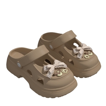 Női EVA perforált szandálok, körülbelül 8 cm vastag talppal, lélegzőek, növelik a magasságot, EVA felsőrész, injektált talp