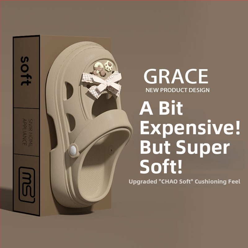 Női EVA perforált szandálok, körülbelül 8 cm vastag talppal, lélegzőek, növelik a magasságot, EVA felsőrész, injektált talp