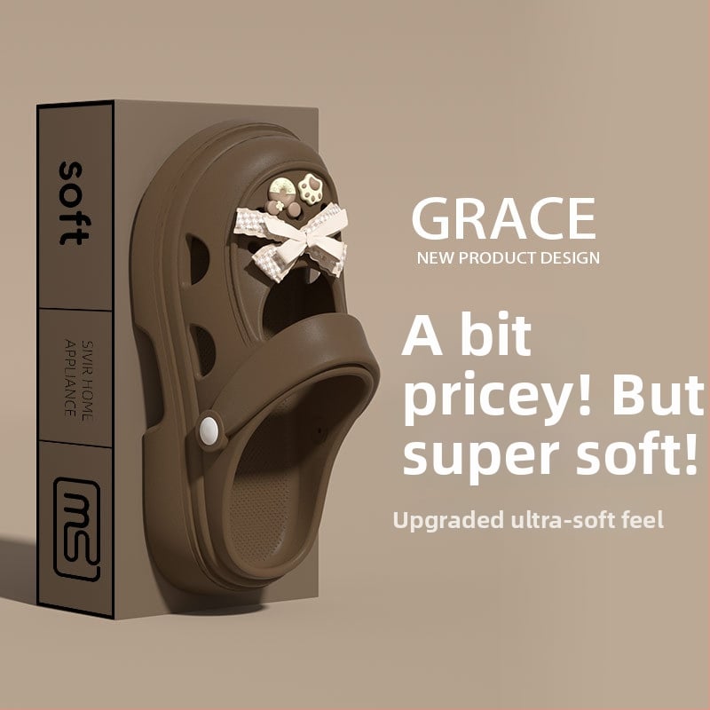 Női EVA perforált szandálok, körülbelül 8 cm vastag talppal, lélegzőek, növelik a magasságot, EVA felsőrész, injektált talp