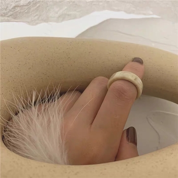 Ötfős geometriai gyűrűkészlet gyantából, elektroplatált, női minimalist stílus