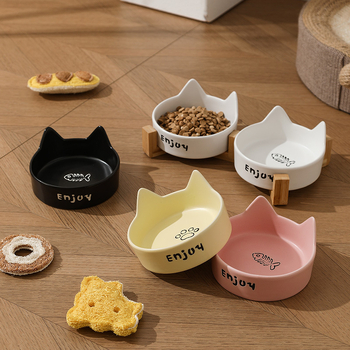 Κεραμικό μπολ φαγητού και νερού για γάτες με σχέδιο κατά της ανατροπής, μπολ γάτας ιδιωτικής μάρκας