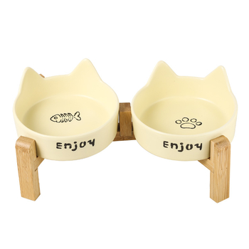 Κεραμικό μπολ φαγητού και νερού για γάτες με σχέδιο κατά της ανατροπής, μπολ γάτας ιδιωτικής μάρκας