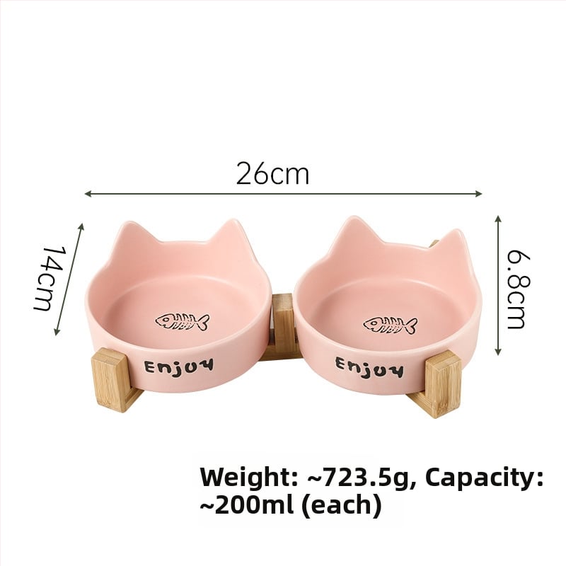 Κεραμικό μπολ φαγητού και νερού για γάτες με σχέδιο κατά της ανατροπής, μπολ γάτας ιδιωτικής μάρκας