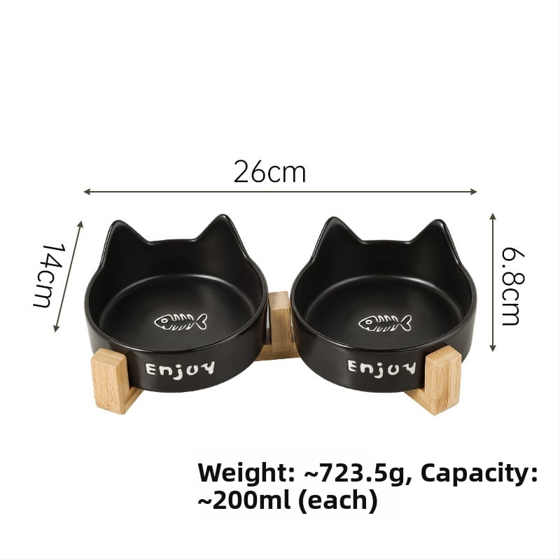 Κεραμικό μπολ φαγητού και νερού για γάτες με σχέδιο κατά της ανατροπής, μπολ γάτας ιδιωτικής μάρκας