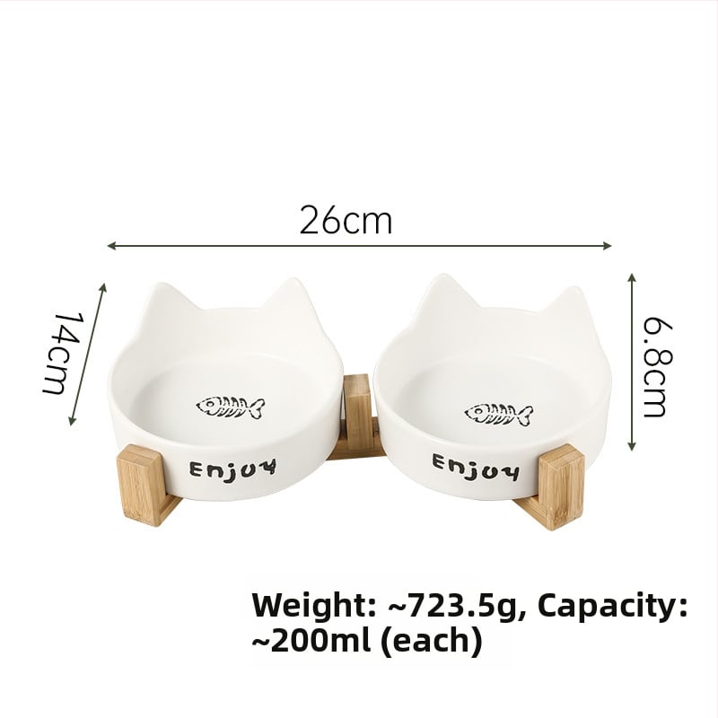 Κεραμικό μπολ φαγητού και νερού για γάτες με σχέδιο κατά της ανατροπής, μπολ γάτας ιδιωτικής μάρκας