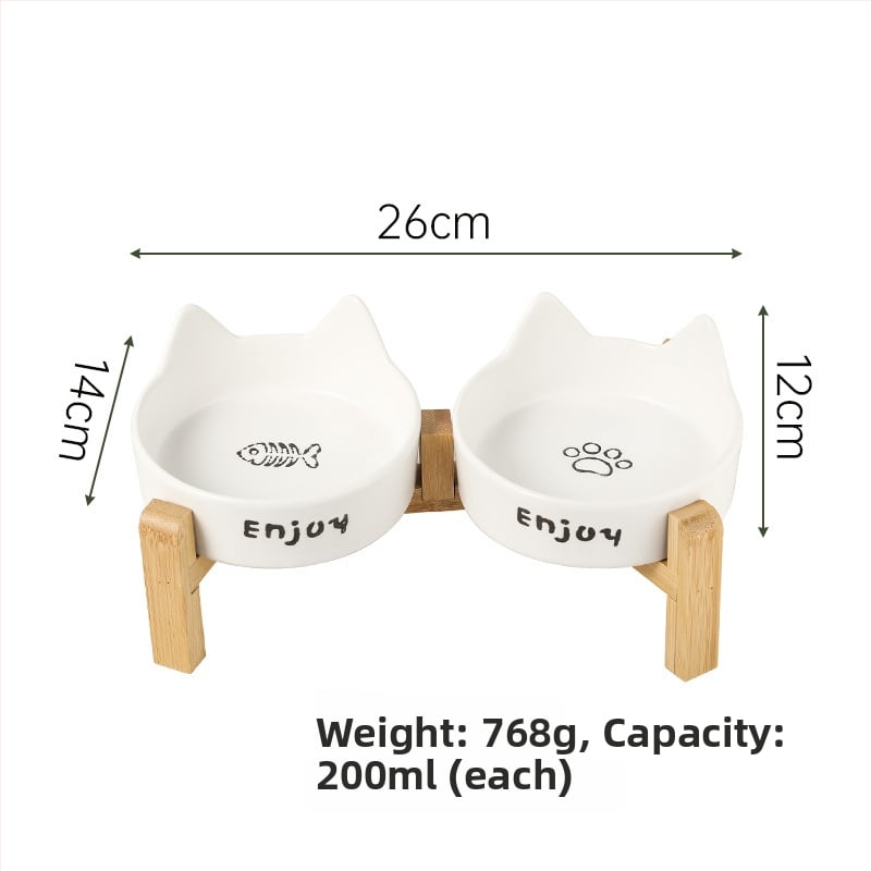 Κεραμικό μπολ φαγητού και νερού για γάτες με σχέδιο κατά της ανατροπής, μπολ γάτας ιδιωτικής μάρκας